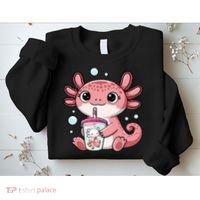 Axolotl Cute Kawaii Anime Boba Tea Sweatshirt thumb 2