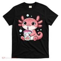 Axolotl Cute Kawaii Anime Boba Tea T-Shirt thumb 0