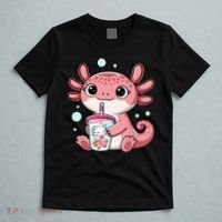 Axolotl Cute Kawaii Anime Boba Tea T-Shirt thumb 5