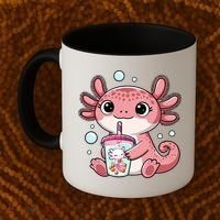 Axolotl Cute Kawaii Anime Boba Tea Coffee Mug thumb 2
