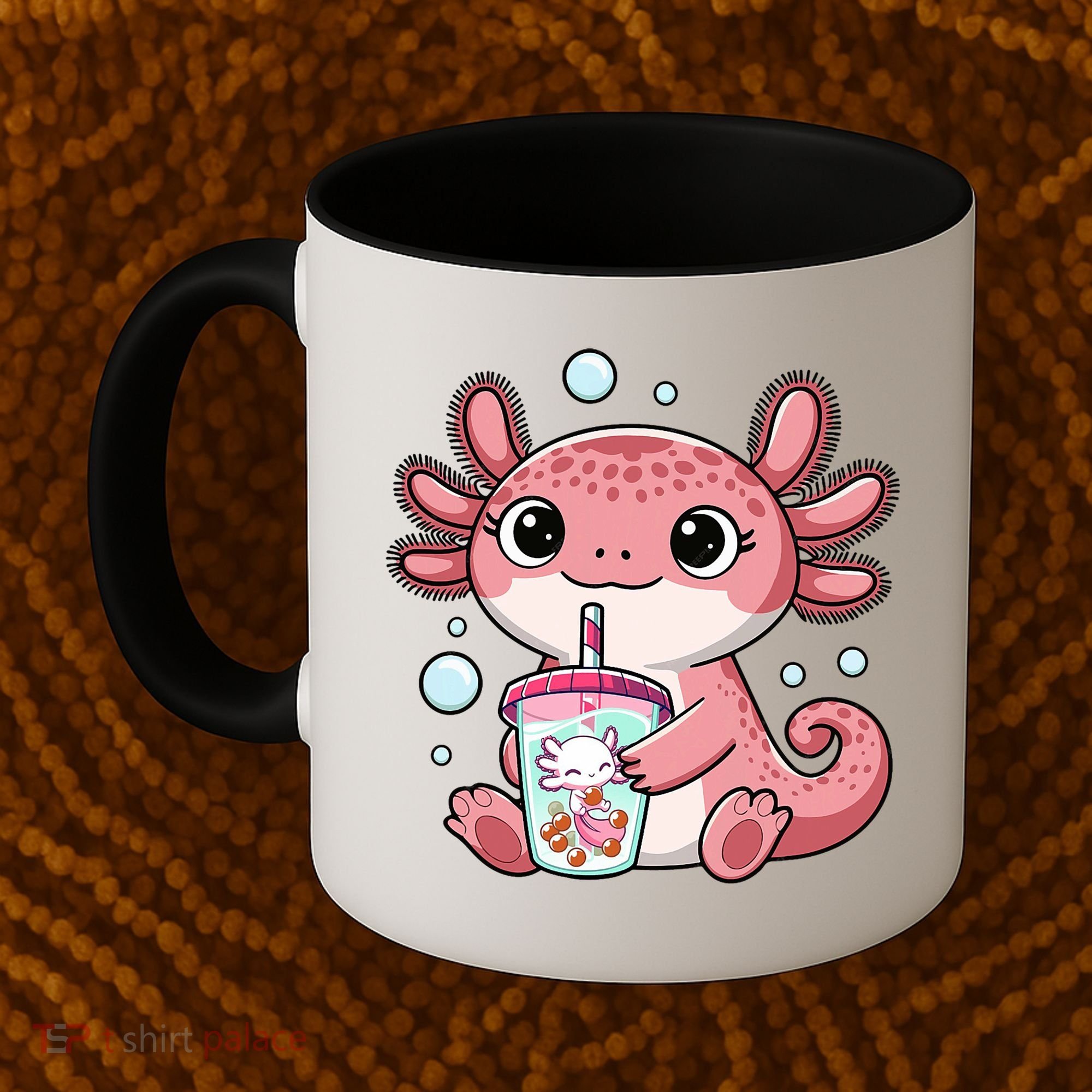 Axolotl Cute Kawaii Anime Boba Tea Coffee Mug