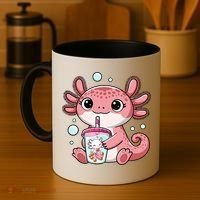 Axolotl Cute Kawaii Anime Boba Tea Coffee Mug thumb 4