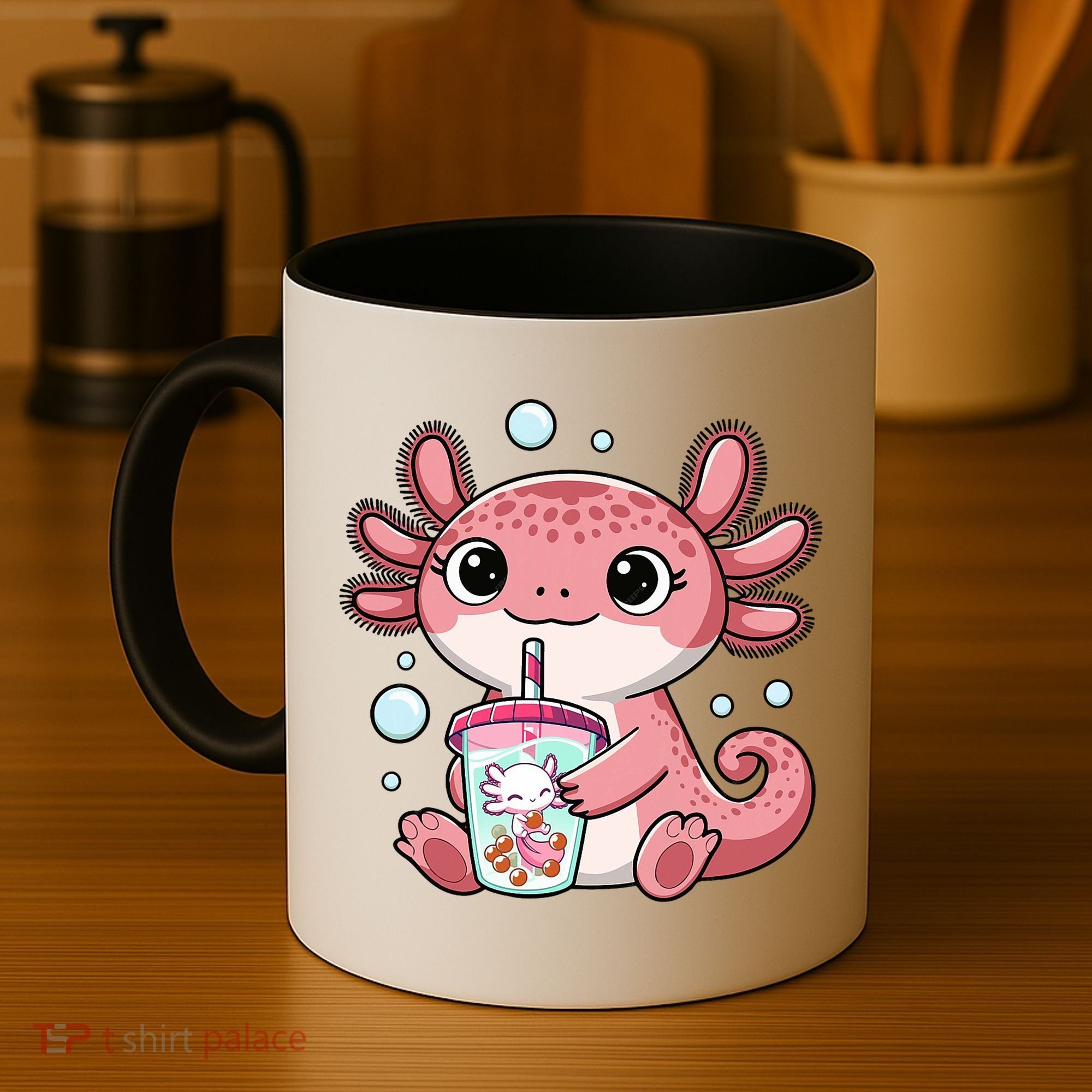Axolotl Cute Kawaii Anime Boba Tea Coffee Mug