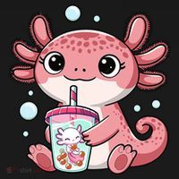 Axolotl Cute Kawaii Anime Boba Tea Women's Hoodie thumb 2