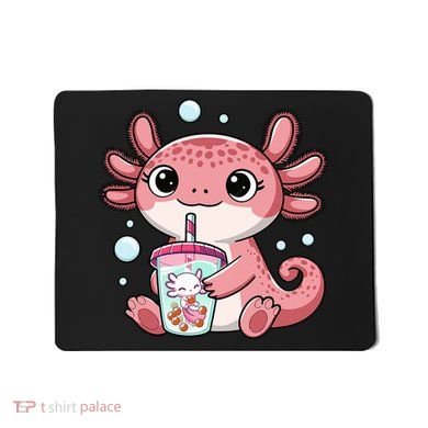 Axolotl Cute Kawaii Anime Boba Tea Mousepad
