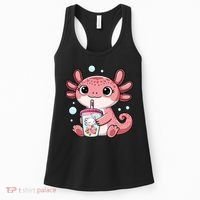 Axolotl Cute Kawaii Anime Boba Tea Women's Tank Top thumb 0