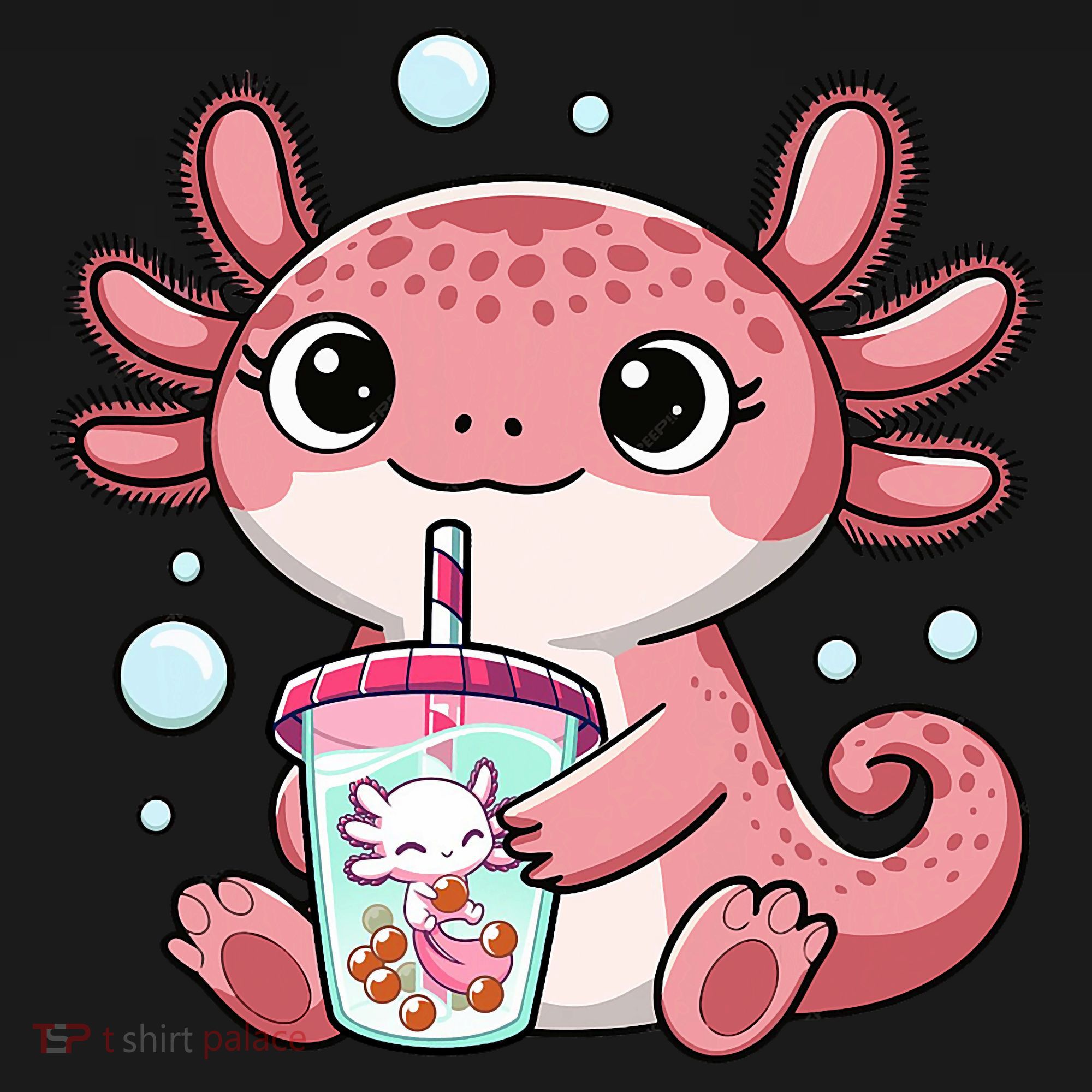 Axolotl Cute Kawaii Anime Boba Tea Women's Tank Top