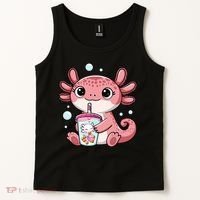 Axolotl Cute Kawaii Anime Boba Tea Tank Top thumb 2