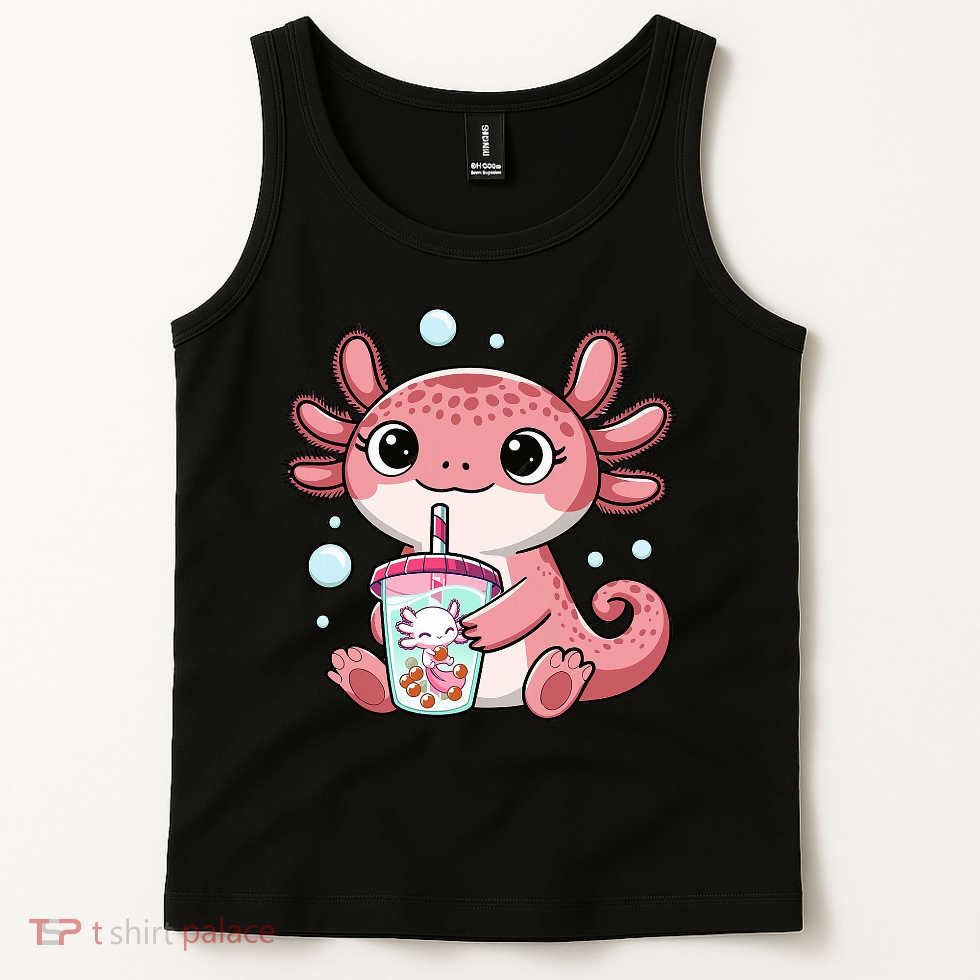 Axolotl Cute Kawaii Anime Boba Tea Tank Top