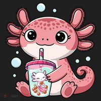 Axolotl Cute Kawaii Anime Boba Tea Golf Towel thumb 3
