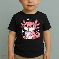 Axolotl Cute Kawaii Anime Boba Tea Toddler T-Shirt thumb 2