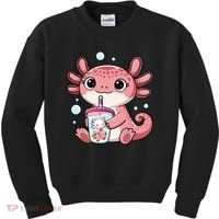 Axolotl Cute Kawaii Anime Boba Tea Kids Sweatshirt thumb 0