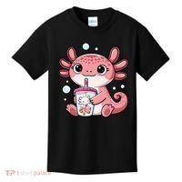 Axolotl Cute Kawaii Anime Boba Tea Kids T-Shirt thumb 0