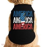 America Cheetah Leopard Lightning Bolt 4th Of July Doggie Tank thumb 0