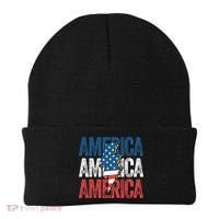 America Cheetah Leopard Lightning Bolt 4th Of July Beanie thumb 0