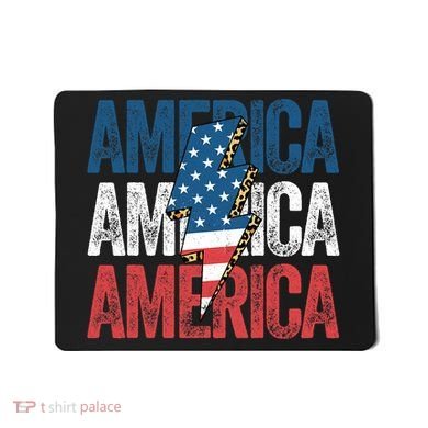America Cheetah Leopard Lightning Bolt 4th Of July Mousepad