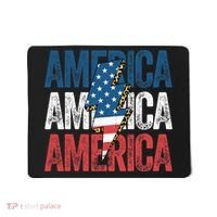 America Cheetah Leopard Lightning Bolt 4th Of July Mousepad thumb 0