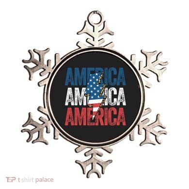 America Cheetah Leopard Lightning Bolt 4th Of July Ornament
