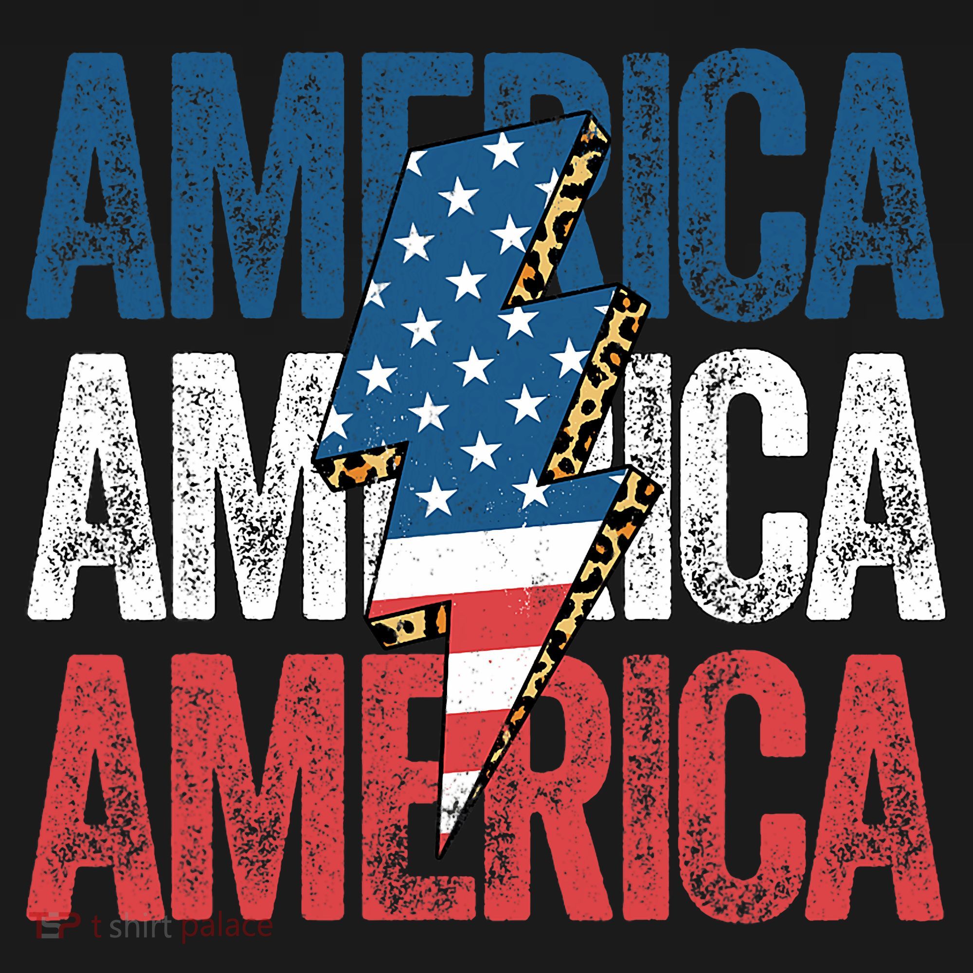 America Cheetah Leopard Lightning Bolt 4th Of July Women's Tank Top