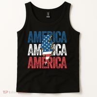 America Cheetah Leopard Lightning Bolt 4th Of July Tank Top thumb 2