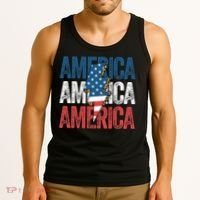 America Cheetah Leopard Lightning Bolt 4th Of July Tank Top thumb 3