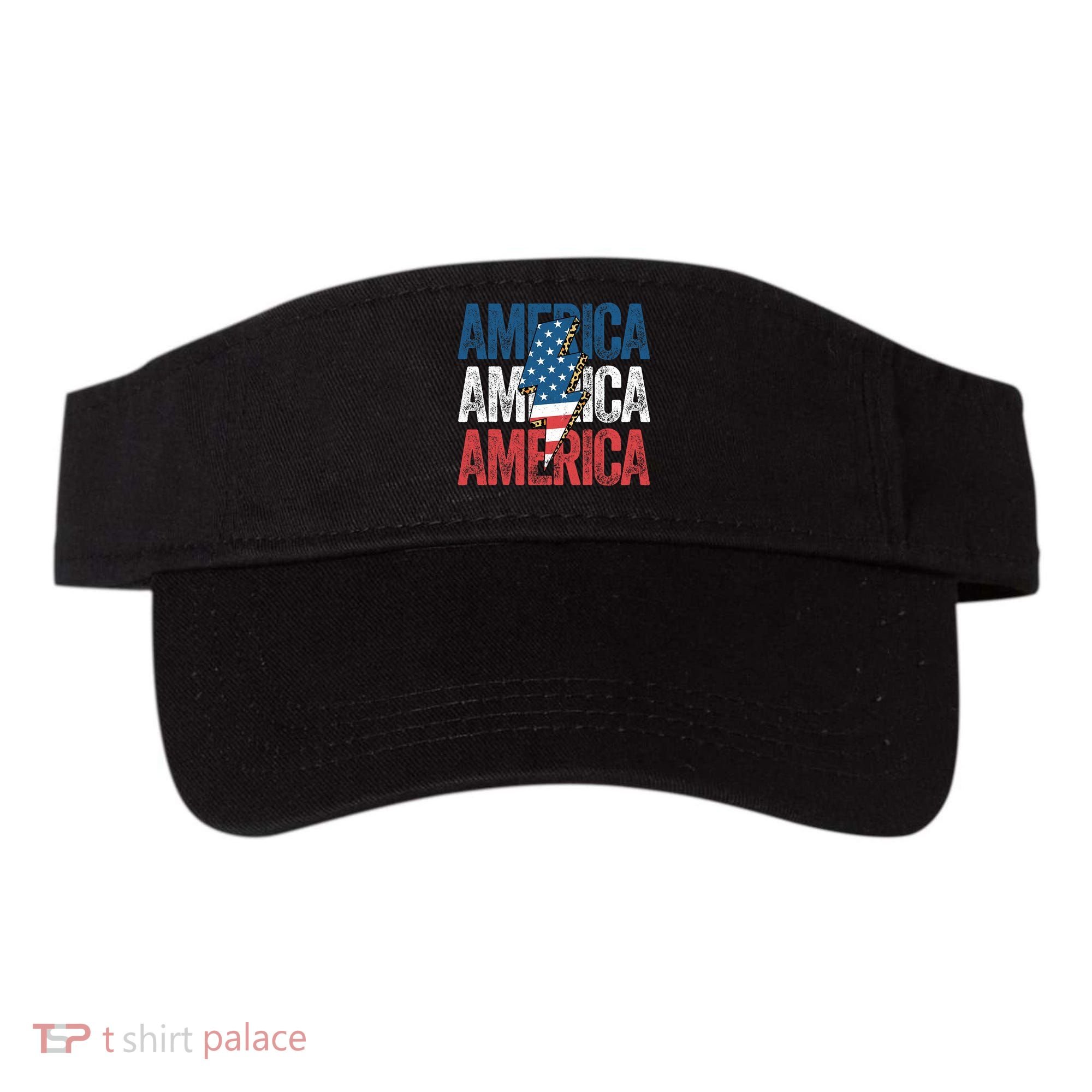 America Cheetah Leopard Lightning Bolt 4th Of July Visor