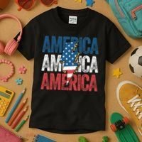 America Cheetah Leopard Lightning Bolt 4th Of July Kids T-Shirt thumb 3