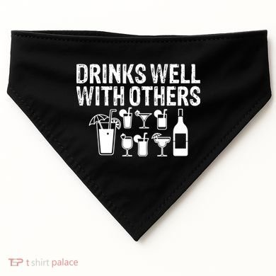 Alcohol Cocktail Lover Alcoholic Fan Funny Pun Cute Gift USA-Made Doggie Bandana