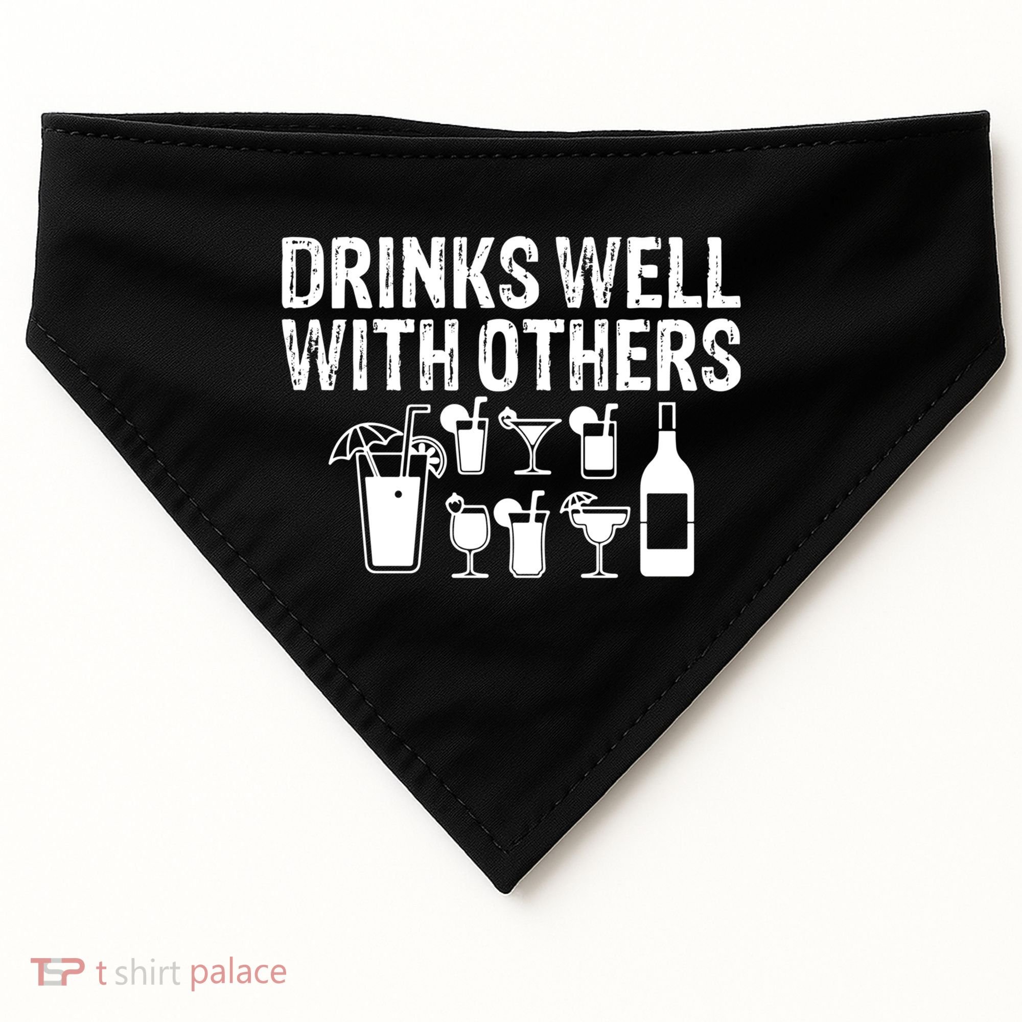 Alcohol Cocktail Lover Alcoholic Fan Funny Pun Cute Gift USA-Made Doggie Bandana