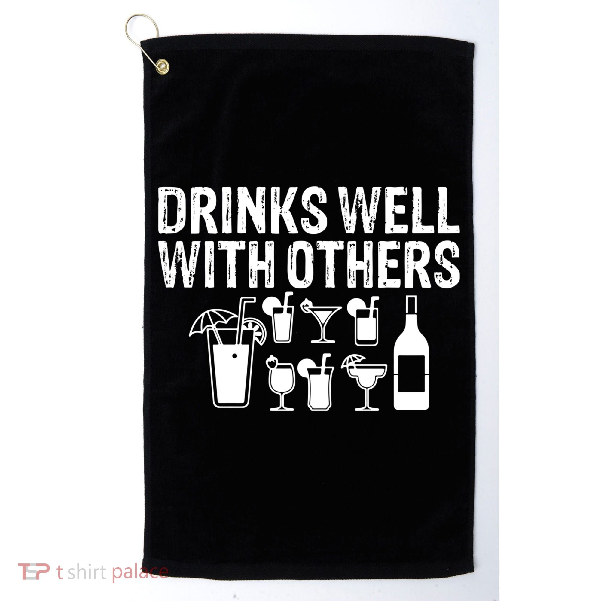 Alcohol Cocktail Lover Alcoholic Fan Funny Pun Cute Gift Golf Towel