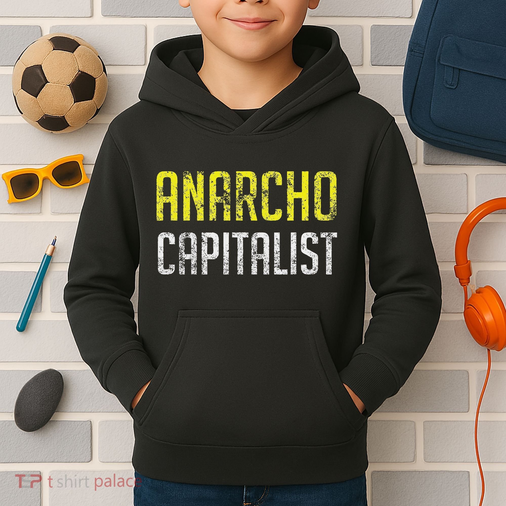 Anarcho Capitalist Libertarian Anarchist Kids Hoodie