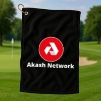 Akash Crypto Logo, Akash Network, HODL AKASH, Akash Logo Crypto Golf Towel thumb 1