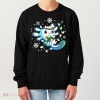 Axolotl Christmas Lights Xmas Tree Pajamas Women's Sweatshirt thumb 0