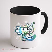 Axolotl Christmas Lights Xmas Tree Pajamas Coffee Mug thumb 1