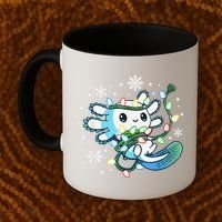Axolotl Christmas Lights Xmas Tree Pajamas Coffee Mug thumb 2