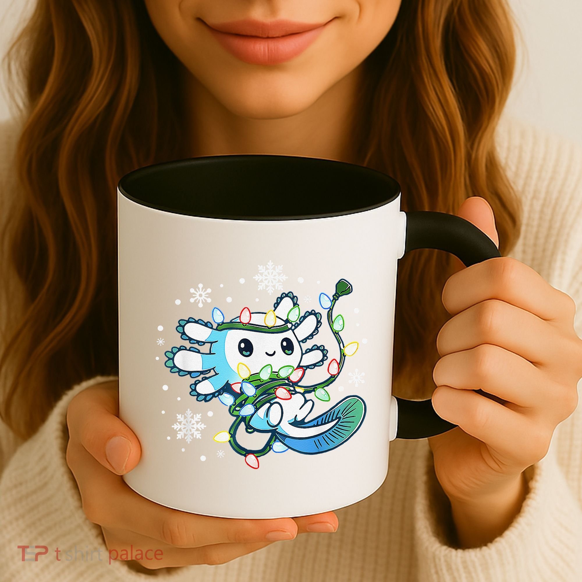 Axolotl Christmas Lights Xmas Tree Pajamas Coffee Mug