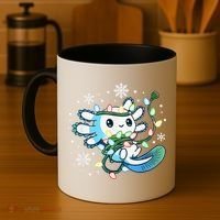 Axolotl Christmas Lights Xmas Tree Pajamas Coffee Mug thumb 4