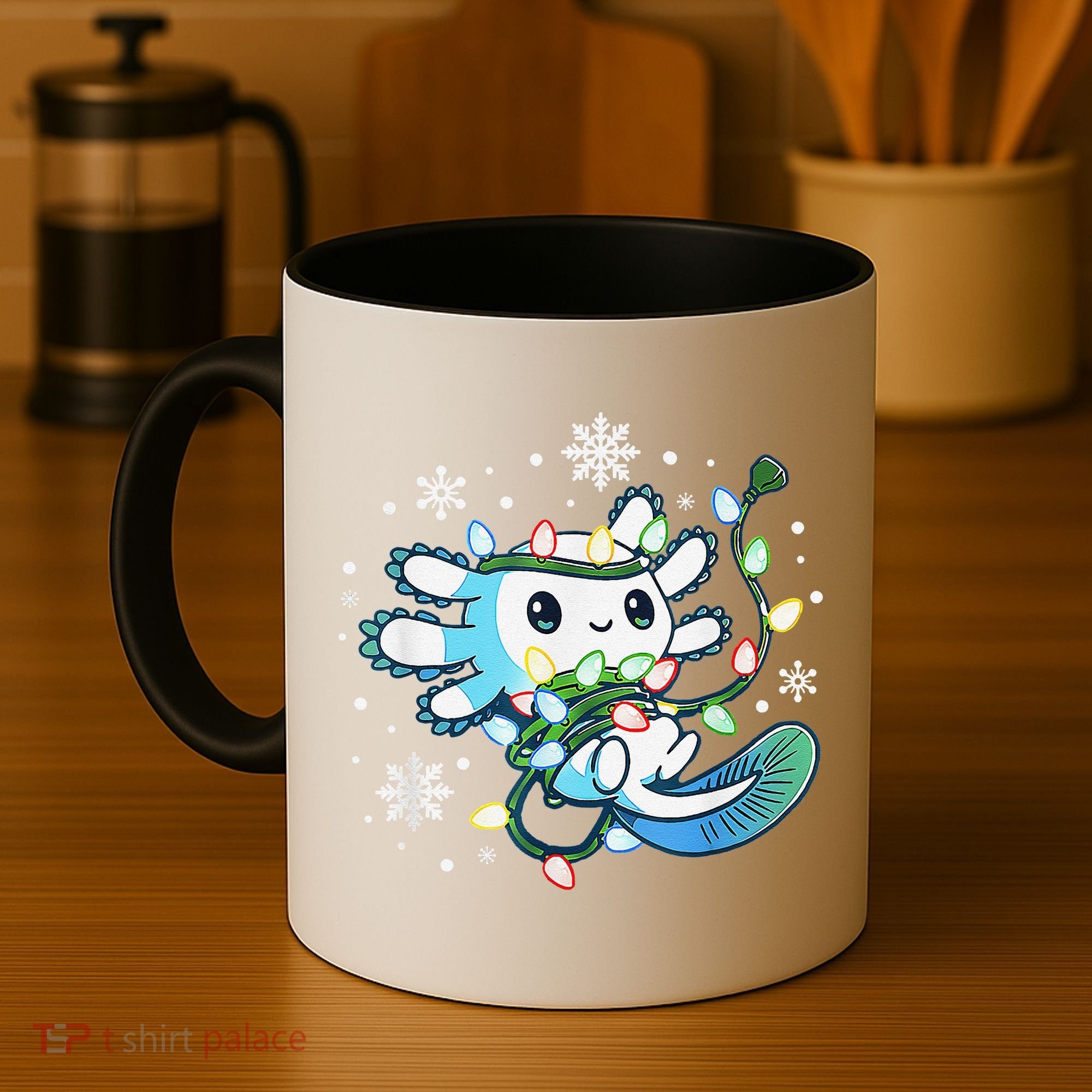 Axolotl Christmas Lights Xmas Tree Pajamas Coffee Mug