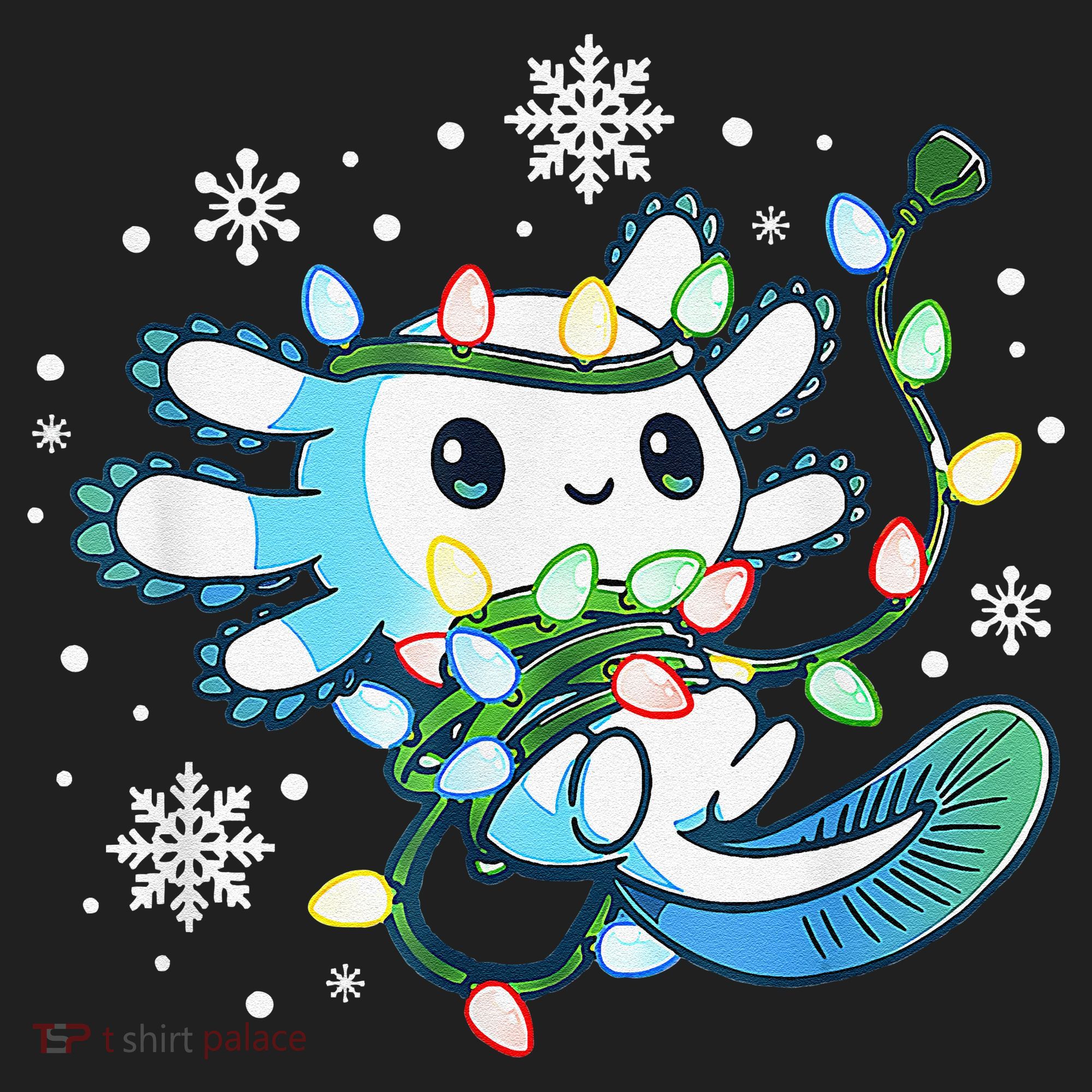 Axolotl Christmas Lights Xmas Tree Pajamas Hat