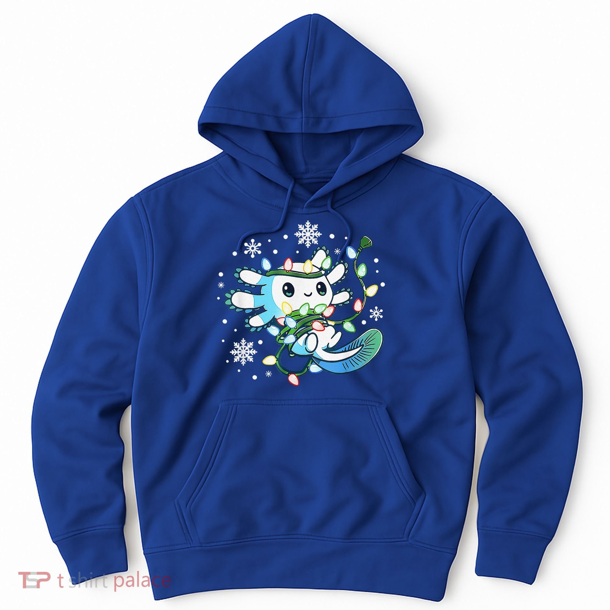 Axolotl Christmas Lights Xmas Tree Pajamas Hoodie