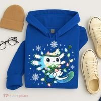 Axolotl Christmas Lights Xmas Tree Pajamas Hoodie thumb 4