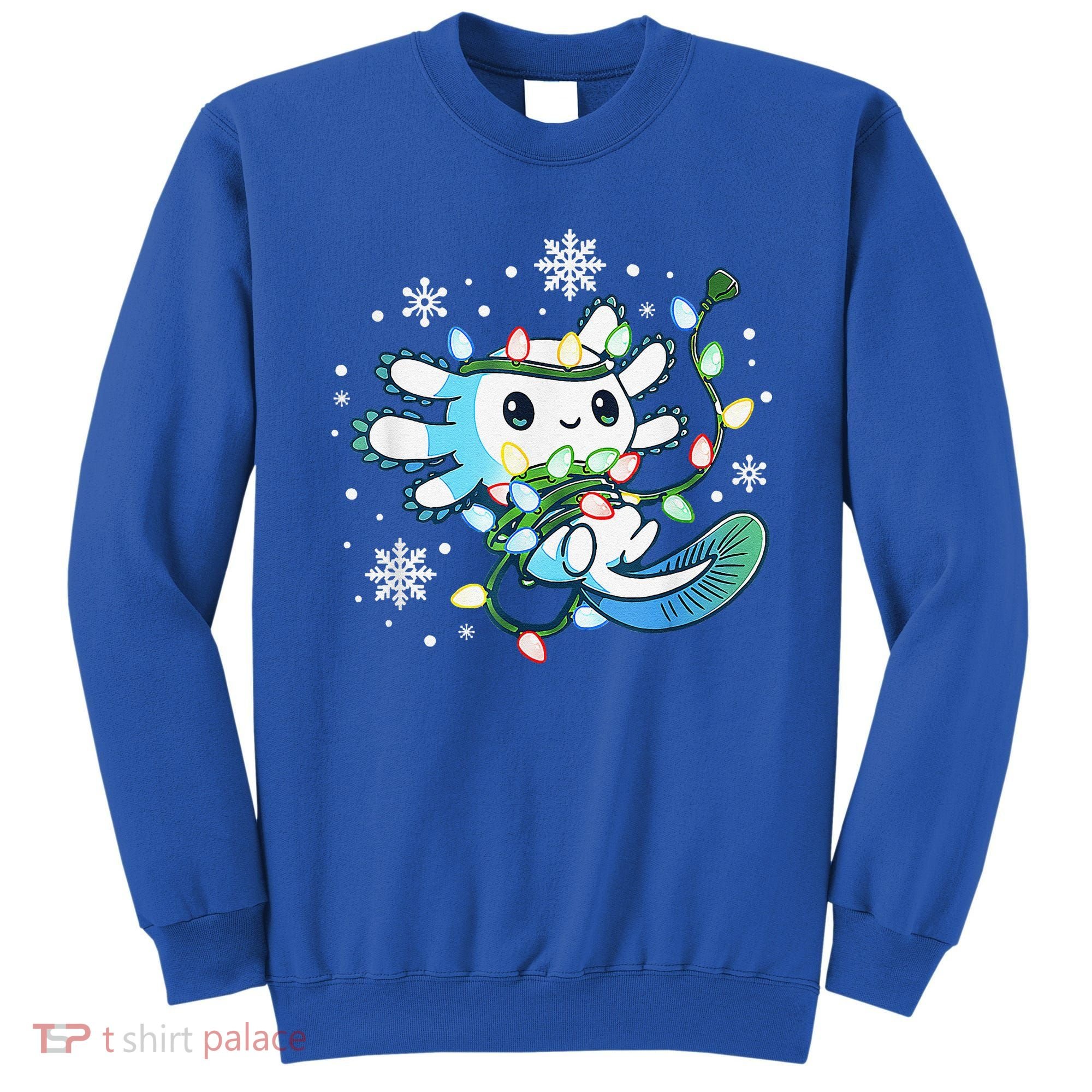 Axolotl Christmas Lights Xmas Tree Pajamas Sweatshirt