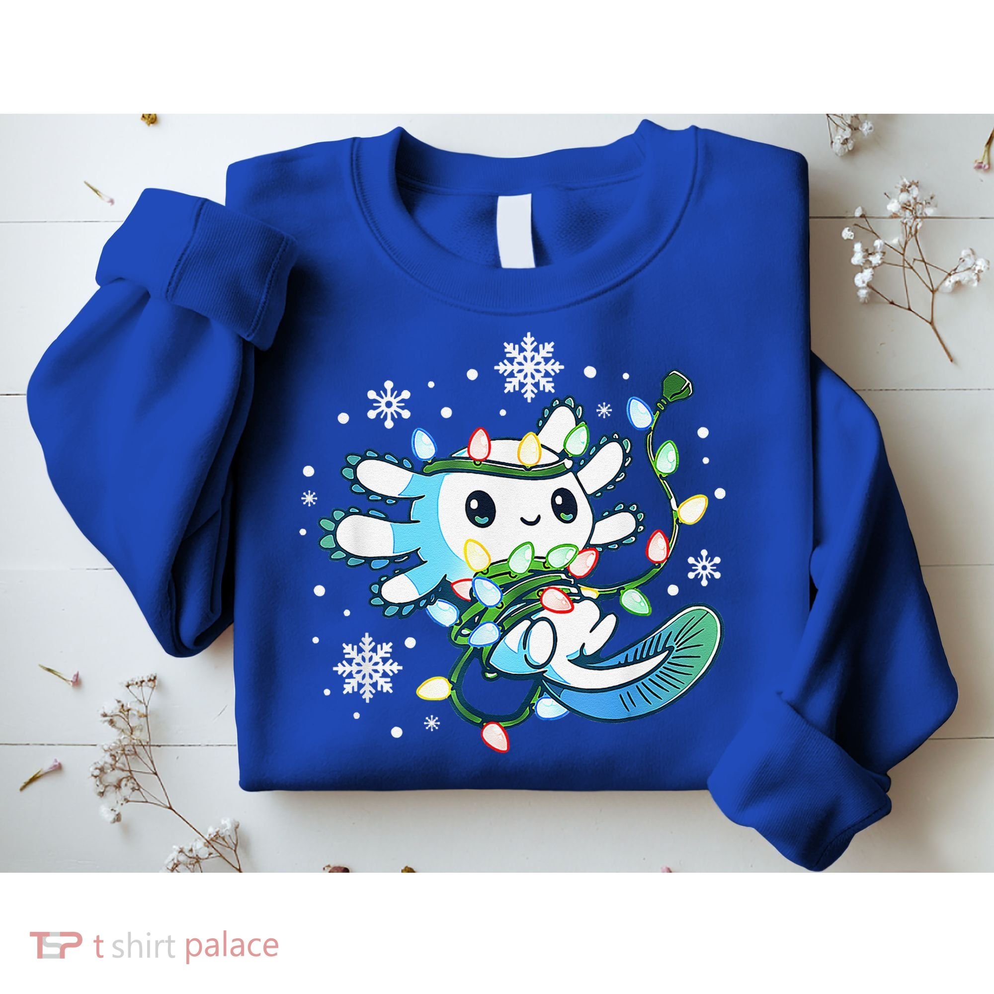 Axolotl Christmas Lights Xmas Tree Pajamas Sweatshirt