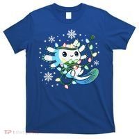 Axolotl Christmas Lights Xmas Tree Pajamas T-Shirt thumb 0