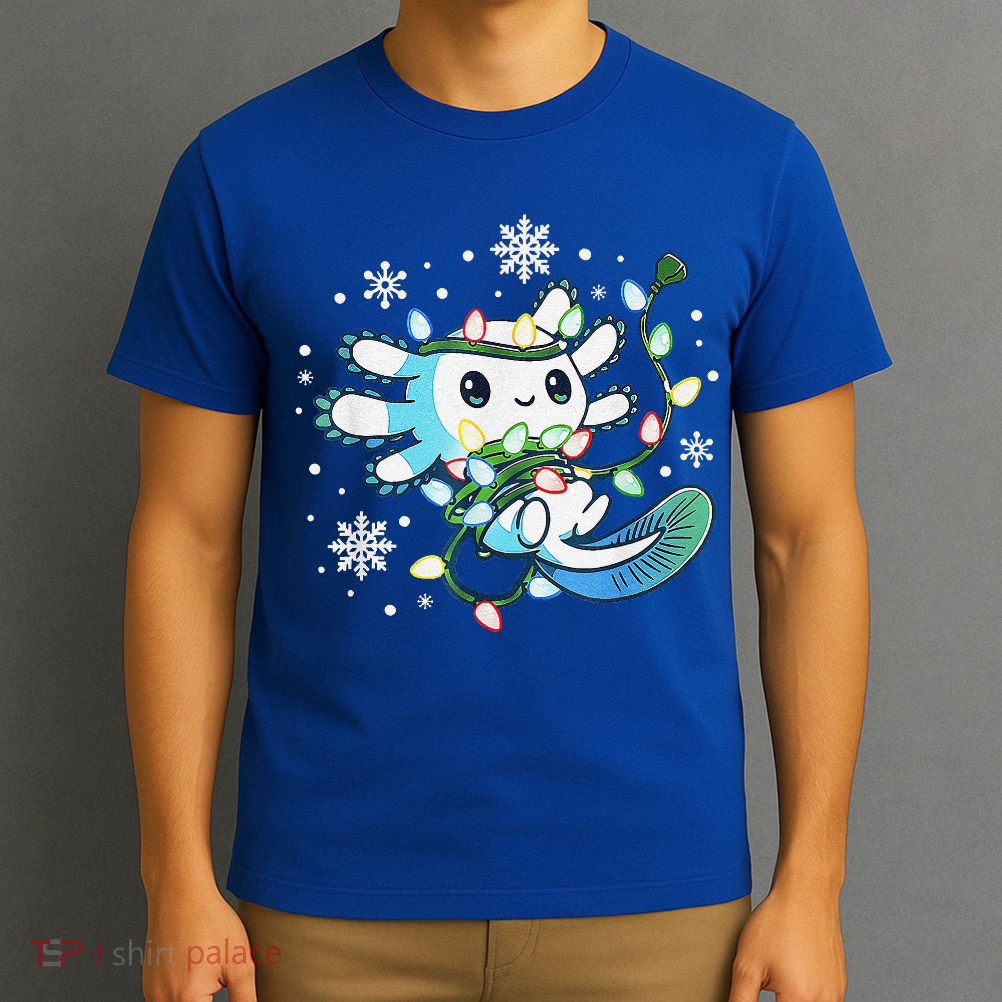 Axolotl Christmas Lights Xmas Tree Pajamas T-Shirt