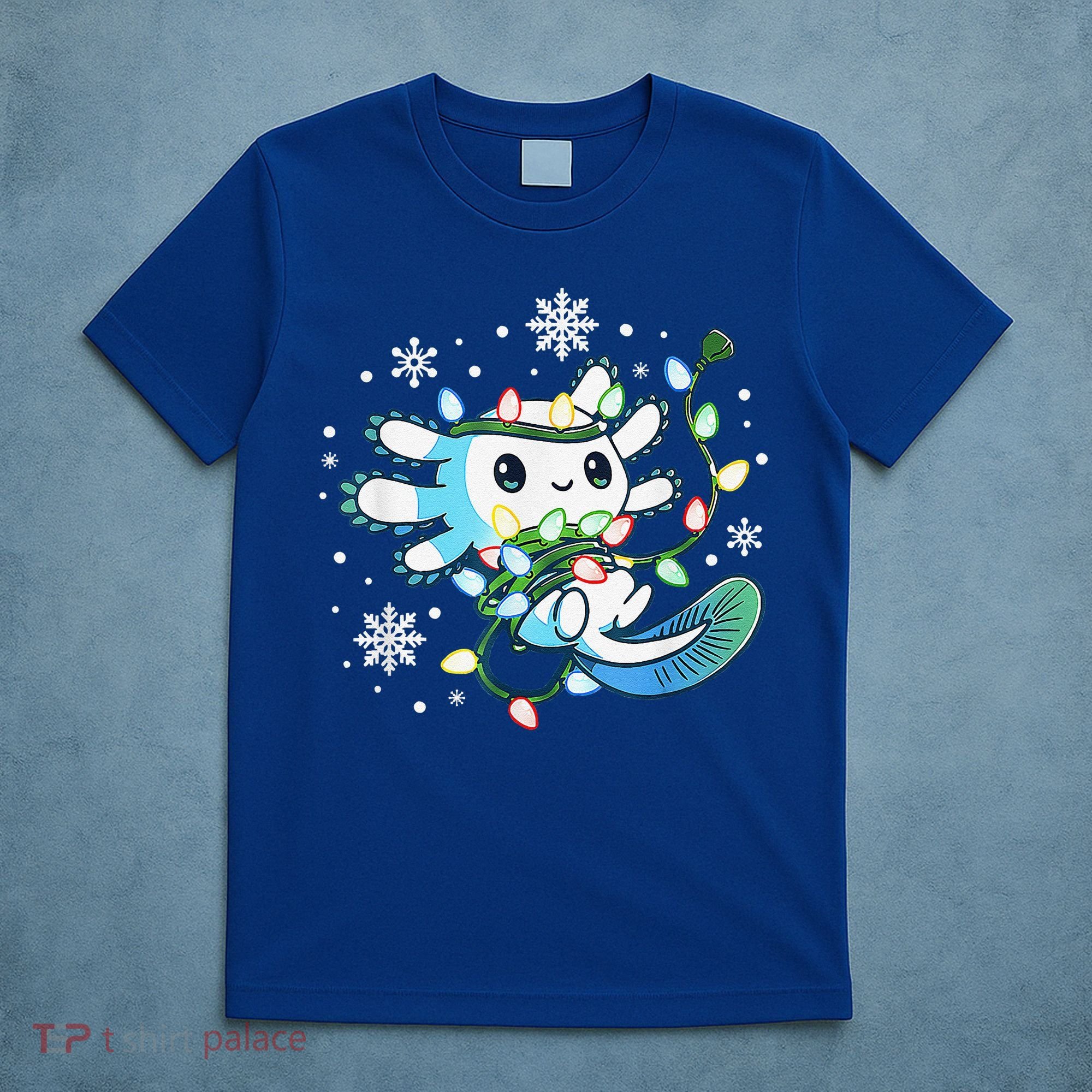 Axolotl Christmas Lights Xmas Tree Pajamas T-Shirt