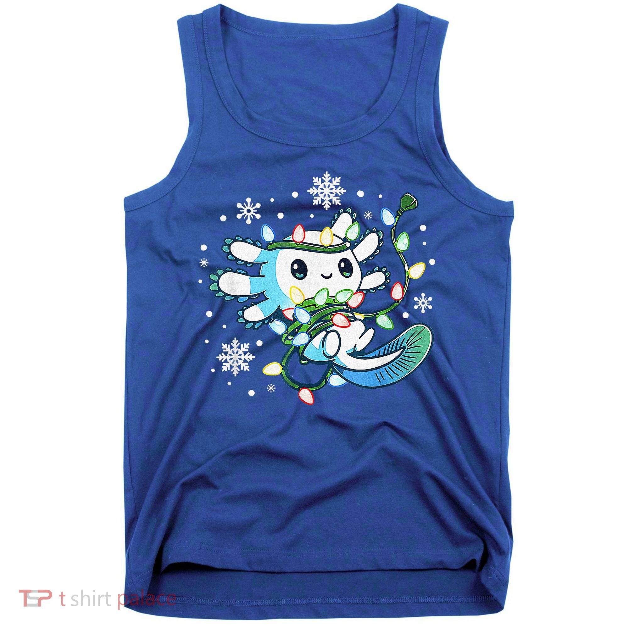 Axolotl Christmas Lights Xmas Tree Pajamas Tank Top