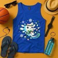 Axolotl Christmas Lights Xmas Tree Pajamas Tank Top thumb 4