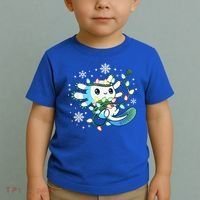 Axolotl Christmas Lights Xmas Tree Pajamas Toddler T-Shirt thumb 2