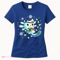 Axolotl Christmas Lights Xmas Tree Pajamas Women's T-Shirt thumb 0